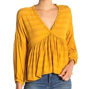 Lucky Brand Romantic Peasant Ruffle Top